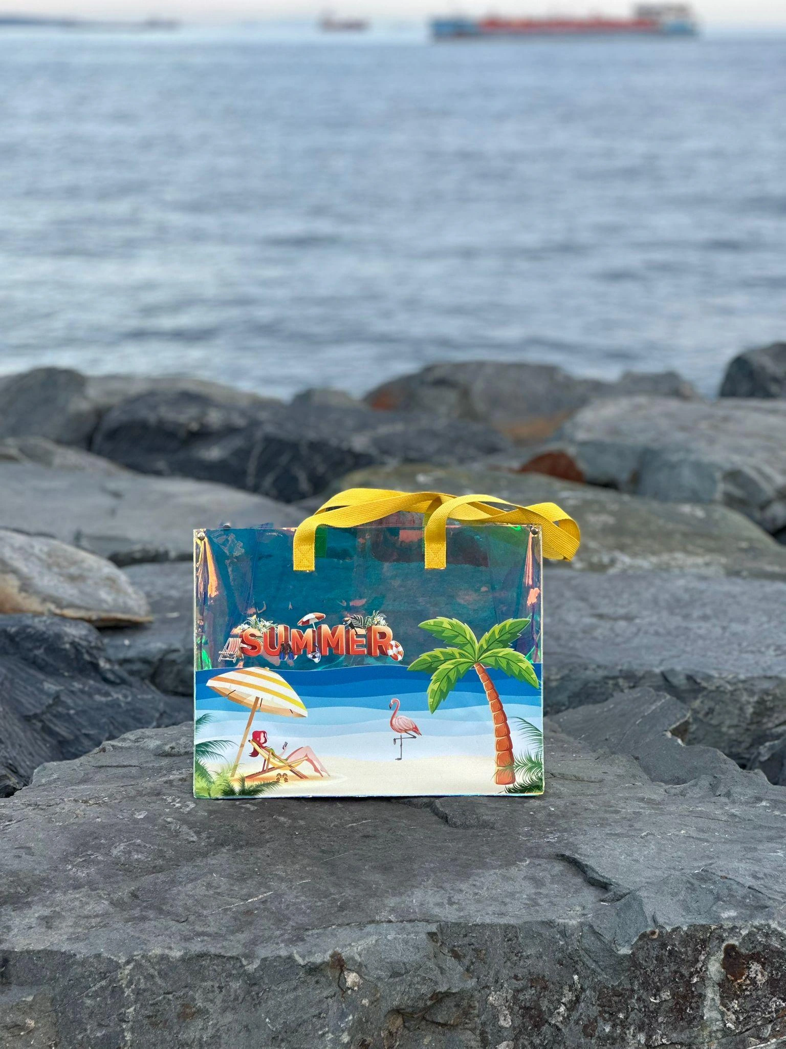 Hologram PVC SUMMER Baskılı Plaj Çantası