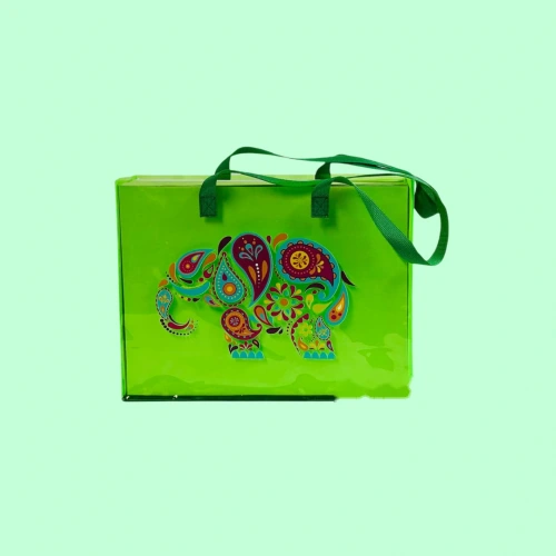 Yeşil Neon Pvc Baskılı Plaj Çantası Y010